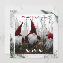 Jul Elves Ho Ho Ho Glitter Roligt, platta kort