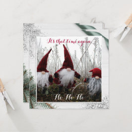 Jul Elves Ho Ho Ho Glitter Roligt, platta kort