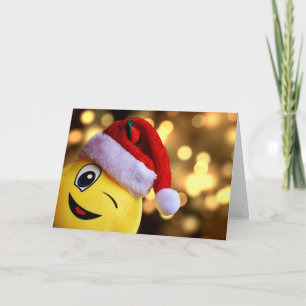 Jul Emoji Ansikte Helgdag kort