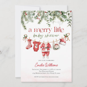 jul en glad liten baby shower inbjudan