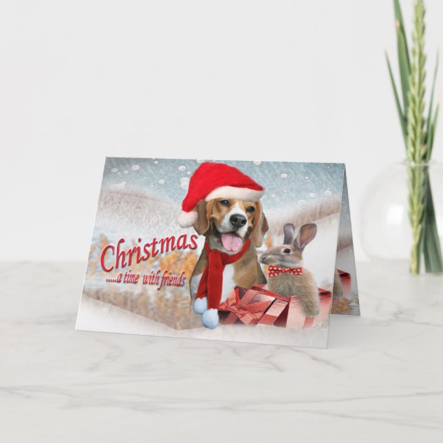 Jul en Time med vänner Helgkort (Framsida)