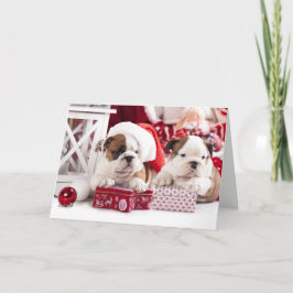 Jul Engelska Bulldog Glad helg Card