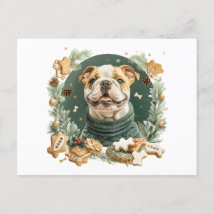 Jul Engelska Bulldog Helg Vykort