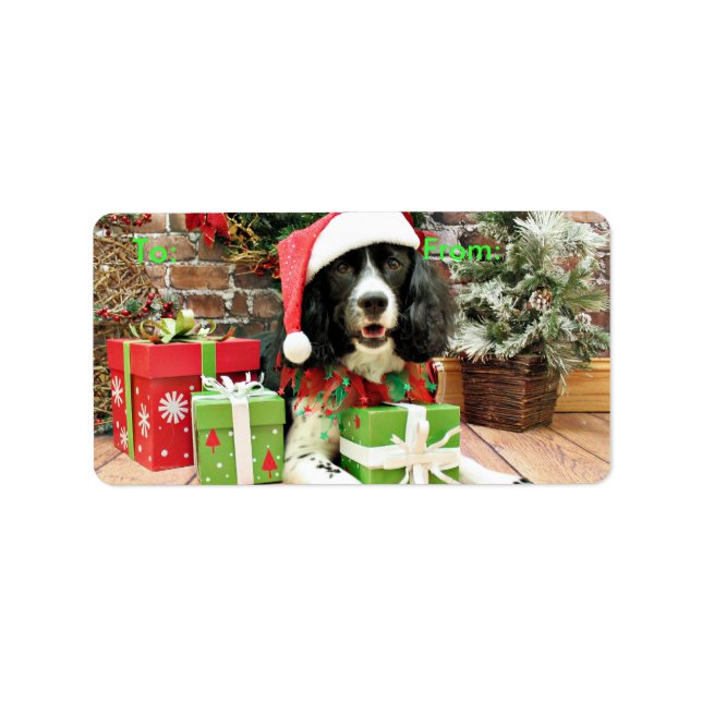 Jul - Engelska Springer-spanelen - Lucy Adressetikett (Framsidan)