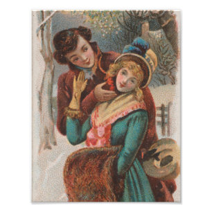 Jul, England-Vintage Victorian Era Annons, 1980 Fototryck