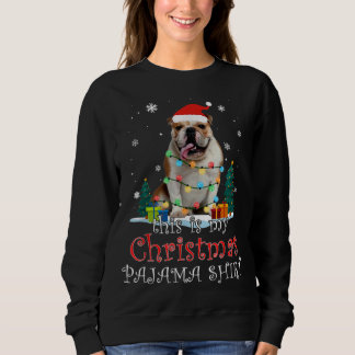 Jul English Bulldog Pajama Ljus Funny Gift T Shirt