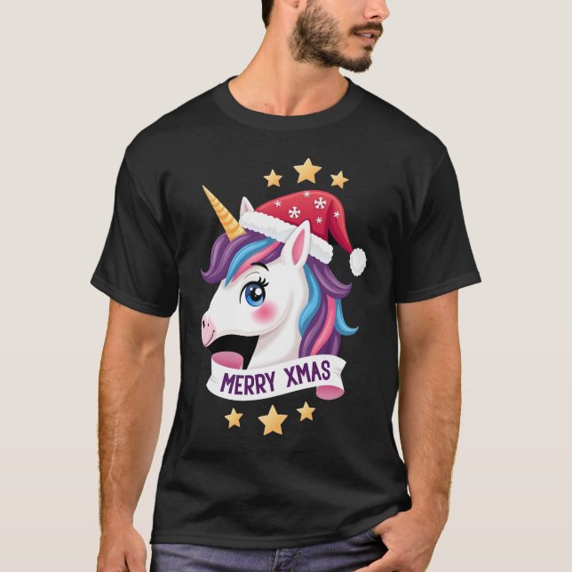 Jul Enhörning Långärmad T-Shirt (2) (Framsida)