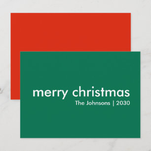 Jul - enkel   Grönt Modern Minimal Snyggt Julkort