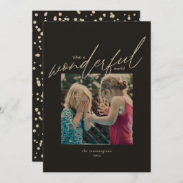 Jul - Enkelt foto Black Kraft Wonderful World Julkort