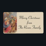 Jul Epiphany Three Kung Heliga Family Fraktsedel<br><div class="desc">Vackra vintage bild i Heligan Jesus,  Mary & Joseph och de tre Kungarna</div>