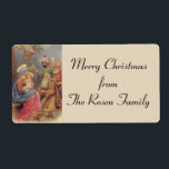 Jul Epiphany Three Kung Heliga Family Fraktsedel<br><div class="desc">Vackra vintage bild i Heligan Jesus,  Mary & Joseph och de tre Kungarna</div>