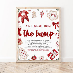Jul ett meddelande från Bump Baby Shower-signalen Poster