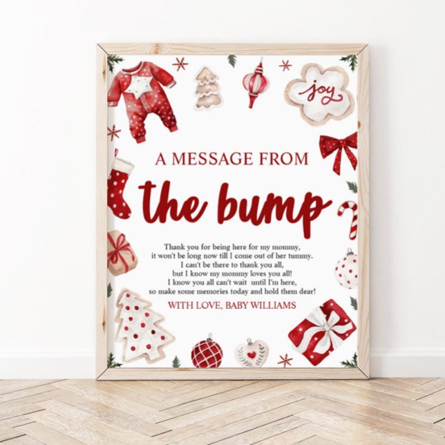 Jul ett meddelande från Bump Baby Shower-signalen Poster (Skapare uppladdad)