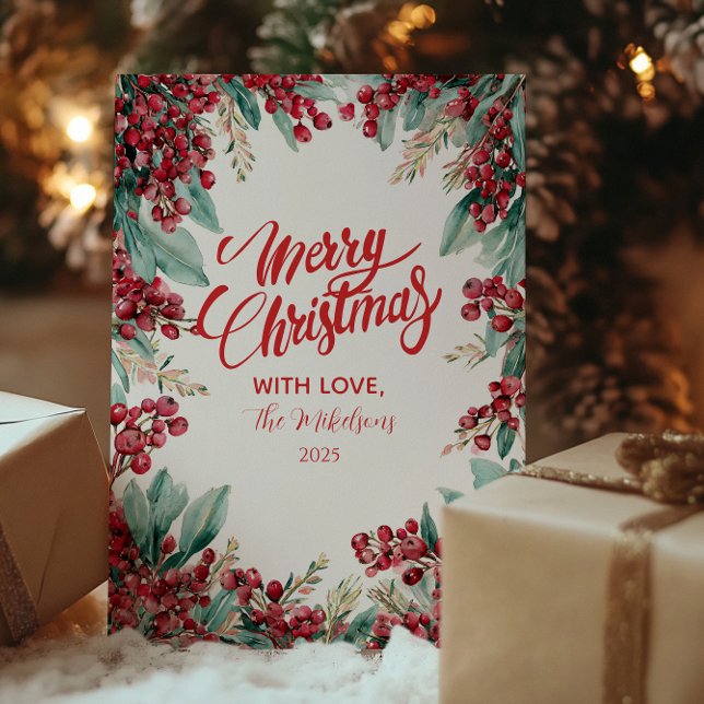 Jul Eucalyptus och Gräs Julkort (Skapare uppladdad)