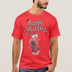 Jul Euphonium Brass Musician Santa Hat Julafton T Shirt