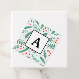 Jul Evergreen Boughs and Holly Berries Gåvor Etiketter