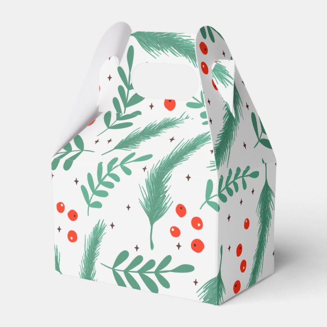 Jul Evergreen Boughs and Holly Berries Presentaskar (Framsidan Sidan)