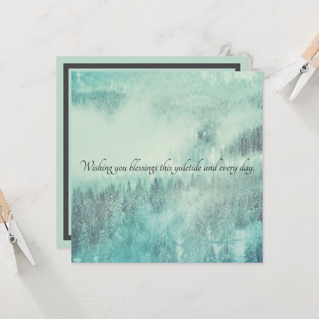 Jul Evergreen Forest Winter Solstice Kort (Fram/Back In Situ)