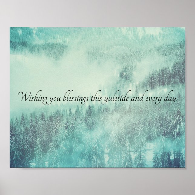 Jul Evergreen Forest Winter Solstice Poster (Framsidan)