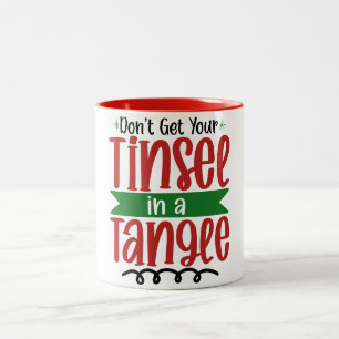 Jul - Få Inte Din Tinsel I En Trassel Två-Tonad Mugg