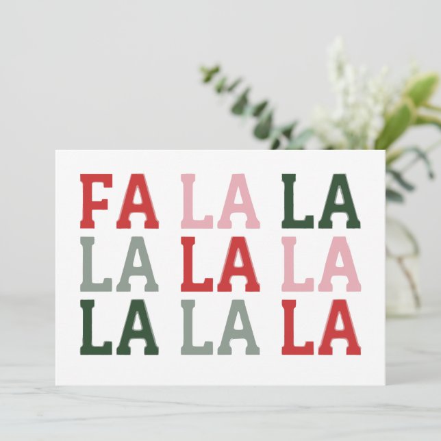 Jul Fa La La La La Högtid Xmas Roligt Julkort (Stående Fram)