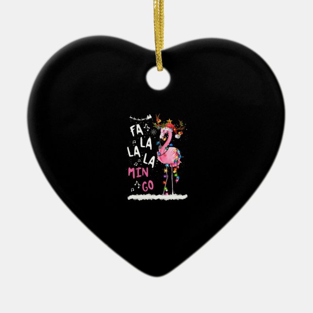 Jul - Fa-La Mingo Flamingo med jul Julgransprydnad Keramik (Framsidan)
