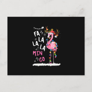 Jul - Fa-La Mingo Flamingo med jul Vykort