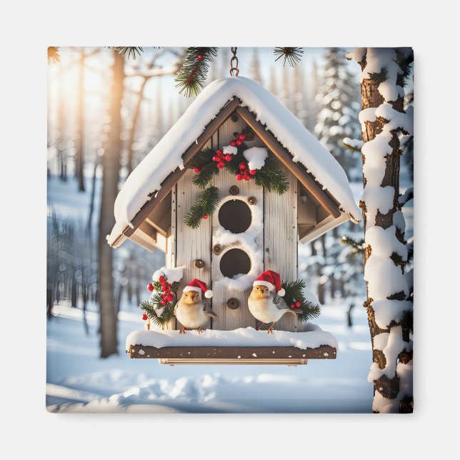 Jul Fågelholk Magnet (Framsidan)