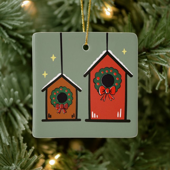 Jul Fågelhus Ornament – Mysig Minimalism  (Träd)