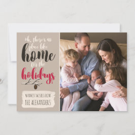 Jul Fåglar "Hem För Semestern" Fotokort Julkort