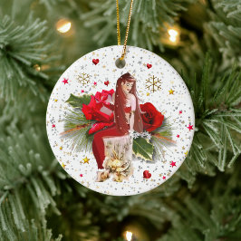 Jul Fairy Ceramic Ornament