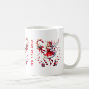 Jul Fairy Red White Candy cane Kaffemugg