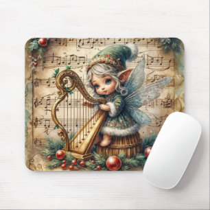 Jul Fairy spelar en Harp Musmatta