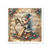 Jul Fairy spelar en Harp