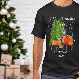 Jul Familj av hjortar T Shirt