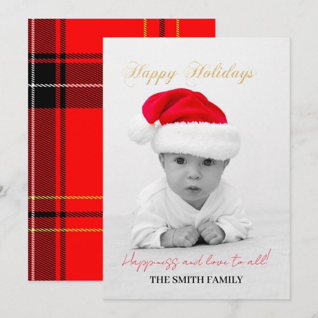 Jul familj, baby jultomte julkort (Fram/baksida)