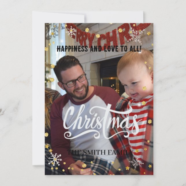 Jul familj, baby jultomte julkort (Framsida)