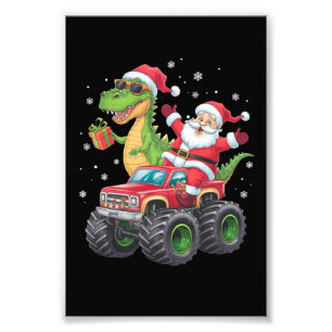 Jul Familj Matchande Tomte Lastbil Dinosaurie Fototryck