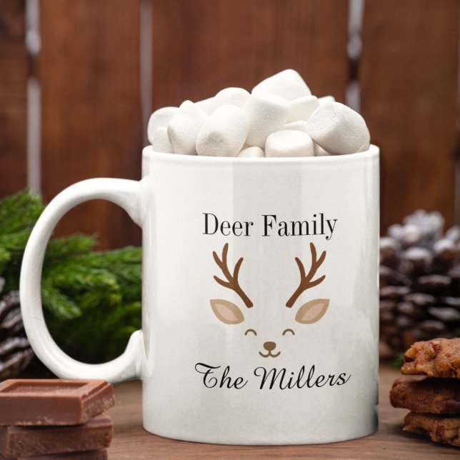 Jul Familj Minimalistisk Ren Jul Kaffemugg (Skapare uppladdad)