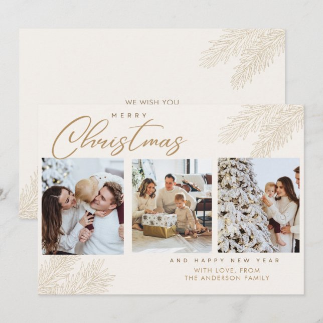 Jul Familj Semester Kort (Fram/baksida)