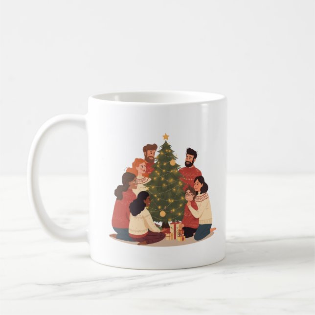 Jul Familj & Vänner Mysig Högtidlig Mugg (Vänster)