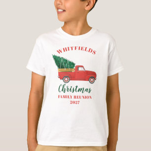 Jul Familjeåterträff Röd lastbil Anpassad matchnin T Shirt