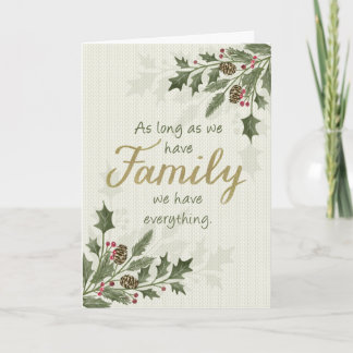 Jul Familjecitat med Holiday Foilage Kort