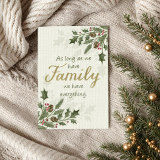 Jul Familjecitat med Holiday Foilage Kort