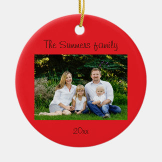 Jul familjefoto julgransprydnad keramik
