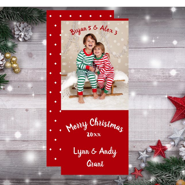 Jul Familjefoto Julkort (Family Photo Christmas Holiday Card)
