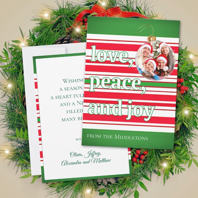 Jul Familjefoto Kärlek Fred Glädje Julkort (Skapare uppladdad)