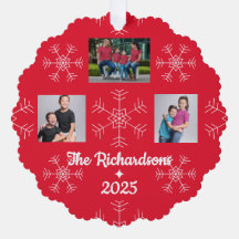 Jul Familjefoto Ornament 