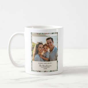 Jul Familjefoto Rutan Sage Grön Tartan Kaffemugg