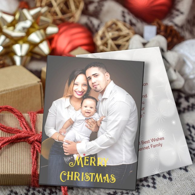 Jul Familjefoto Säsongs Hälsning Julkort (Skapare uppladdad)